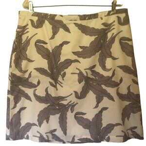 Boden cotton lined leaf-print skirt w/ pockets sz 14